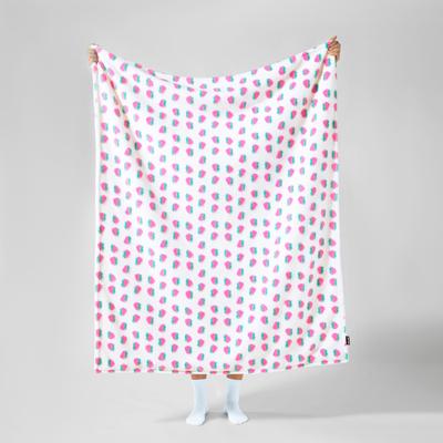 Show full view: Allisandro Strawberry Jacquard Dog & Cat Blanket, Pink Strawberries, Medium slide 4 of 5
