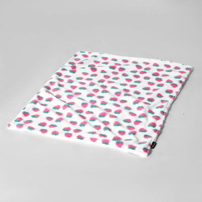 Show full view: Allisandro Strawberry Jacquard Dog & Cat Blanket, Pink Strawberries, Medium slide 2 of 5