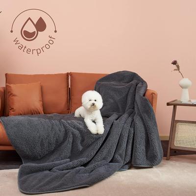Show full view: Allisandro Stylish Sherpa Waterproof Dog & Cat Blanket, 40x30-in, Bichon Frise Blow Hair slide 2 of 3