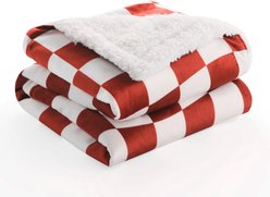 Allisandro Stylish Sherpa Waterproof Dog & Cat Blanket, 40x30-in, Bossa Nova Checkerboard