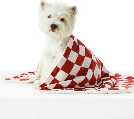 Show full view: Allisandro Stylish Sherpa Waterproof Dog & Cat Blanket, 40x30-in, Bossa Nova Checkerboard slide 3 of 7
