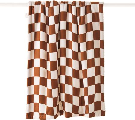 Show full view: Allisandro Stylish Sherpa Waterproof Dog & Cat Blanket, 40x30-in, Golden Brown Checkerboard slide 2 of 7