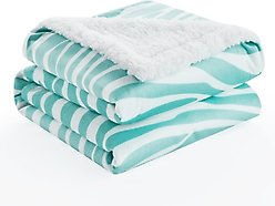 Allisandro Stylish Sherpa Waterproof Dog & Cat Blanket, 40x30-in, Green Zebra Print
