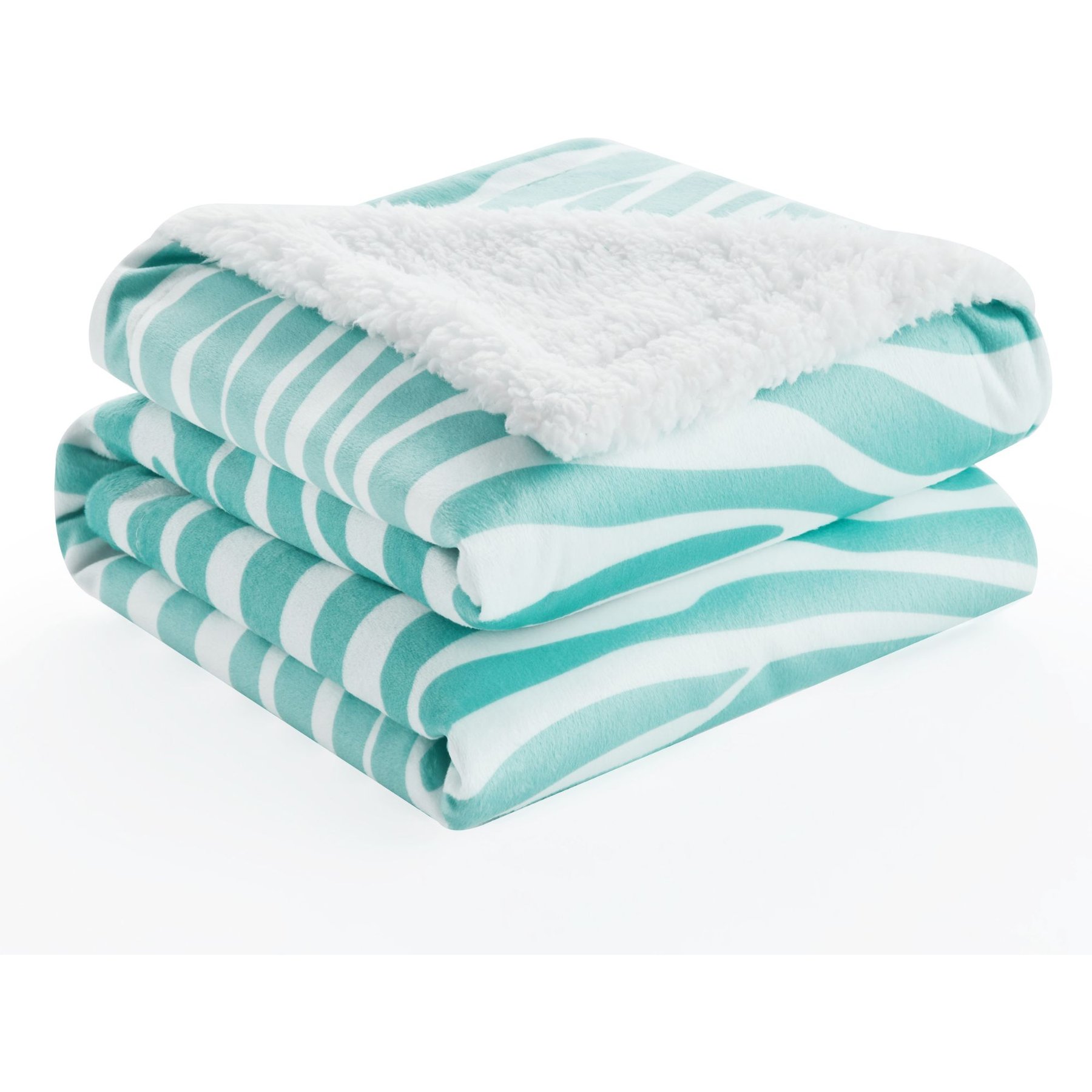 Allisandro Stylish Sherpa Waterproof Dog & Cat Blanket, 40x30-in, Green Zebra Print