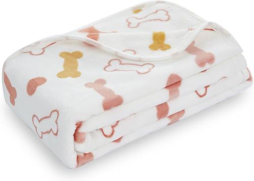 Show full view: Allisandro Stylish Sherpa Waterproof Dog & Cat Blanket, 40x30-in, Pink Bone Print Popsicle slide 2 of 6