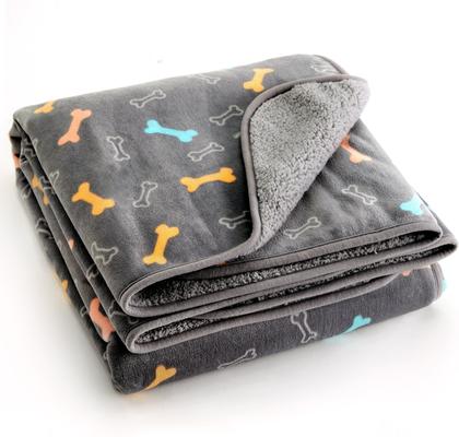 Show full view: Allisandro Triple Layer Tech Waterproof Dog & Cat Blanket, Grey Bone, Large slide 4 of 7