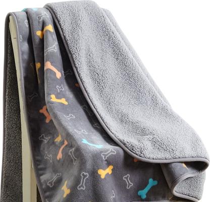 Show full view: Allisandro Triple Layer Tech Waterproof Dog & Cat Blanket, Grey Bone, X-Large slide 2 of 6