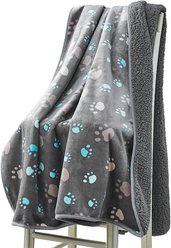 Allisandro Triple Layer Tech Waterproof Dog & Cat Blanket, Grey Paw, Large slide 2 of 7