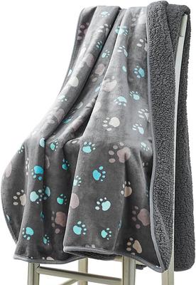Show full view: Allisandro Triple Layer Tech Waterproof Dog & Cat Blanket, Grey Paw, Large slide 2 of 8