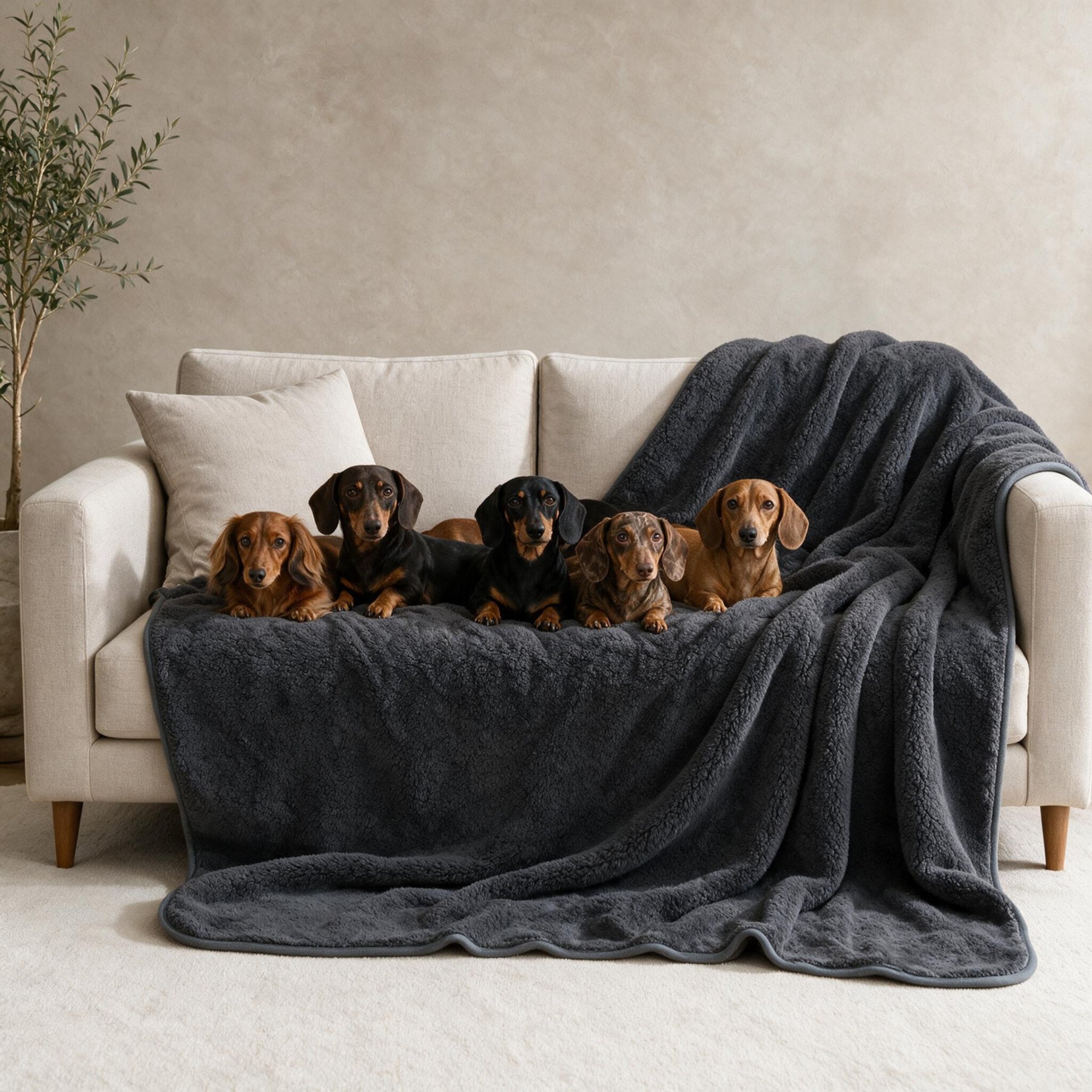 Allisandro Triple Layer Tech Waterproof Dog & Cat Blanket, Grey, XX-Large