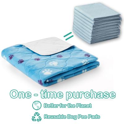 Show full view: Allisandro Washable Puppy Traning Dog Potty Pads, 2 count, Blue slide 2 of 7