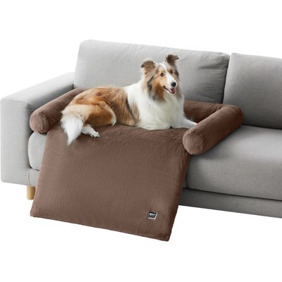 Allisandro Allisandro Waterproof Pet Mat & Anti-Slip with Bolster Design Dog & Cat Bed with Removable Cover, Bear Brown, Medium