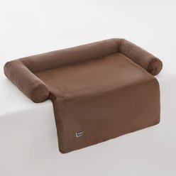 Allisandro Waterproof Pet Mat & Anti-Slip with Bolster Design Dog & Cat Bed with Removable Cover, Bear Brown, Small slide 2 of 7