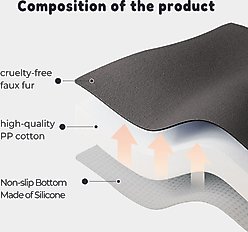 Allisandro Waterproof Pet Mat & Anti-Slip with Bolster Design Dog & Cat Bed with Removable Cover, Dark Grey, Large slide 2 of 6