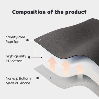 Show full view: Allisandro Waterproof Pet Mat & Anti-Slip with Bolster Design Dog & Cat Bed with Removable Cover, Dark Grey, Large slide 5 of 7