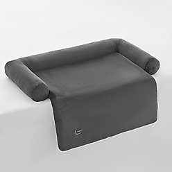 Allisandro Waterproof Pet Mat & Anti-Slip with Bolster Design Dog & Cat Bed with Removable Cover, Dark Grey, Medium slide 2 of 6