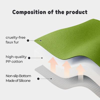 Show full view: Allisandro Waterproof Pet Mat & Anti-Slip with Bolster Design Dog & Cat Bed with Removable Cover, Green, Large slide 4 of 6