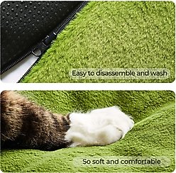 Allisandro Waterproof Pet Mat & Anti-Slip with Bolster Design Dog & Cat Bed with Removable Cover, Green, Small slide 2 of 5