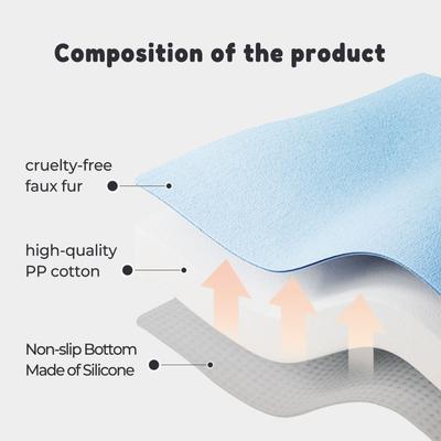 Show full view: Allisandro Waterproof Pet Mat & Anti-Slip with Bolster Design Dog & Cat Bed with Removable Cover, Light Blue, Large slide 5 of 7