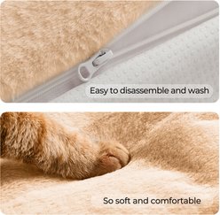 Allisandro Waterproof Pet Mat & Anti-Slip with Bolster Design Dog & Cat Bed with Removable Cover, Light Brown, Medium slide 2 of 6