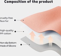 Allisandro Waterproof Pet Mat & Anti-Slip with Bolster Design Dog & Cat Bed with Removable Cover, Light Orange, Large slide 2 of 5