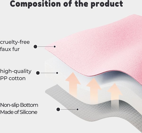 Show full view: Allisandro Waterproof Pet Mat & Anti-Slip with Bolster Design Dog & Cat Bed with Removable Cover, Light Pink, Large slide 6 of 8