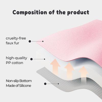 Show full view: Allisandro Waterproof Pet Mat & Anti-Slip with Bolster Design Dog & Cat Bed with Removable Cover, Light Pink, Medium slide 6 of 8