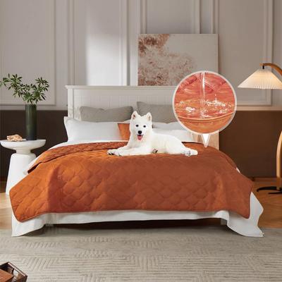 Show full view: Allisandro Waterproof & Reversible Furniture Protector Dog & Cat Blanket, Orange, King slide 8 of 8