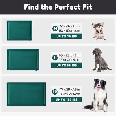 Show full view: Allisandro Waterproof Washable Anti-Slip Dog & Cat Crate Pad, Dark Green, 36 x 23-in slide 3 of 8