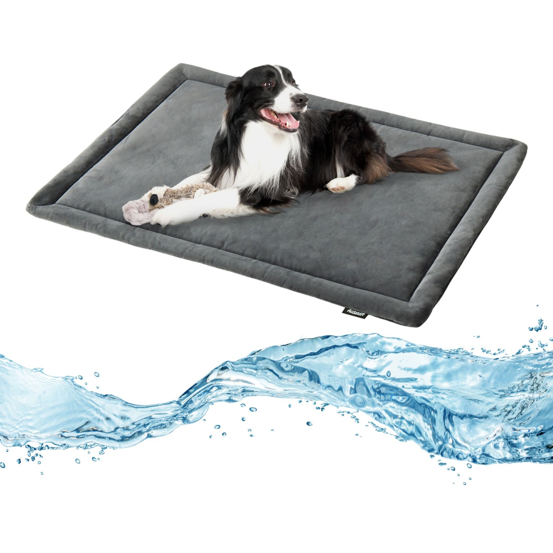 Allisandro Waterproof Washable Anti-Slip Dog & Cat Crate Pad, Dark Grey, 42 x 28-in