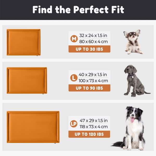 Show full view: Allisandro Waterproof Washable Anti-Slip Dog & Cat Crate Pad, Orange, 42 x 28-in slide 3 of 8