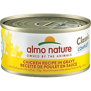 Almo Nature Classic Complete Chicken Recipe in Gravy Grain-Free Wet Cat Food, 2.47-oz can, case of 12