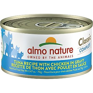 Almo Nature Classic Complete Grain-Free Tuna Recipe with Chicken in Gravy Cat Food, 2.47-oz, case of 12