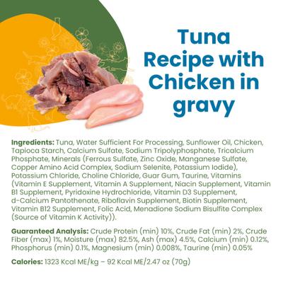 Show full view: Almo Nature Classic Complete Grain-Free Tuna Recipe with Chicken in Gravy Cat Food, 2.47-oz, case of 12 slide 6 of 7