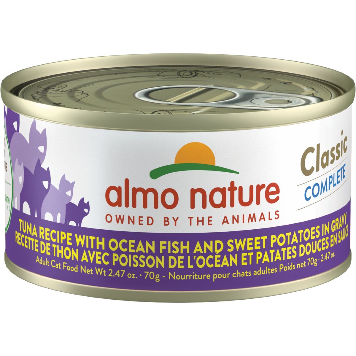 Almo Nature Classic Complete Grain-Free Tuna Recipe with Ocean Fish & Sweet Potato in Gravy Cat Food, 2.47-oz, case of 12