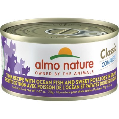 Almo Nature Almo Nature Classic Complete Grain-Free Tuna Recipe with Ocean Fish & Sweet Potato in Gravy Cat Food, 2.47-oz, case of 12