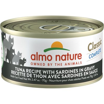 Almo Nature Almo Nature Classic Complete Grain-Free Tuna Recipe with Sardines in Gravy Cat Food, 2.47-oz, case of 12