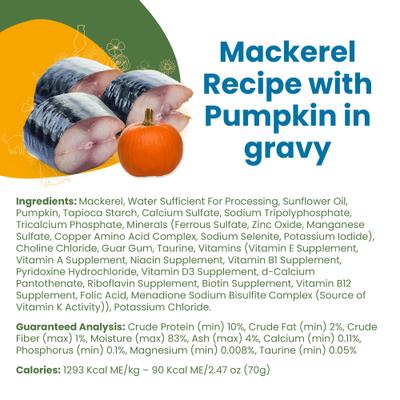 Show full view: Almo Nature Classic Complete Mackerel Recipe with Pumpkin in Gravy Grain-Free Wet Cat Food, 2.47-oz can, case of 12 slide 6 of 7