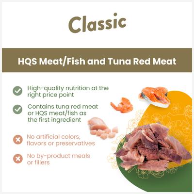 Show full view: Almo Nature Classic Complete Tuna Recipe with Salmon in Gravy Flaked Wet Cat Food, 2.47-oz can, case of 12 slide 3 of 10
