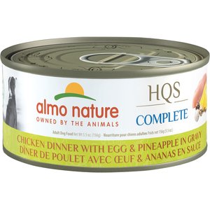Almo Nature HQS Complete Chicken Dinner with Egg & Pineapple Dog Food, 5.5-oz, case of 12