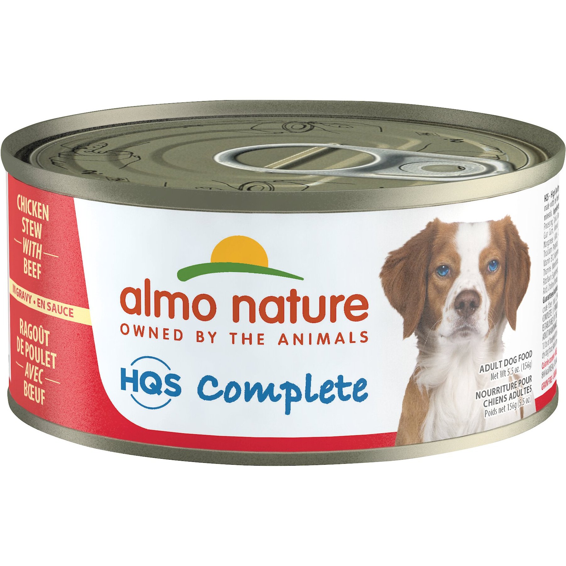 Almo Nature HQS Complete Chicken Stew with Beef Canned Dog Food, 5.5-oz can, case of 24