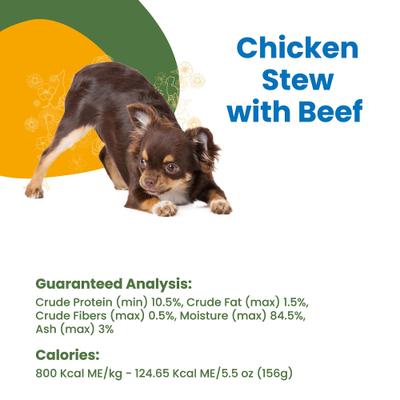 Show full view: Almo Nature HQS Complete Chicken Stew with Beef Canned Dog Food, 5.5-oz can, case of 24 slide 6 of 10