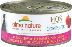 Almo Nature HQS Complete Tuna Stew with Pumpkin in Gravy Wet Dog Food, 5.5-oz can, case of 12