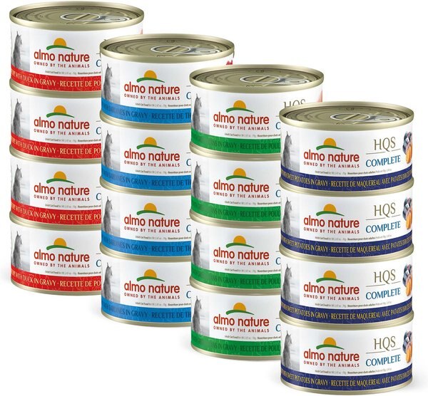 Almo Nature HQS Complete Chicken with Zucchini Wet Cat Food, 2.47-oz can, case of 12