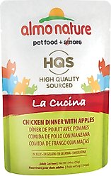 Almo Nature HQS La Cucina Chicken with Apple Grain-Free Cat Food Pouches, 1.94-oz, case of 12