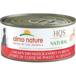 Almo Nature HQS Natural Chicken Drumstick Entree in Broth Wet Dog Food, 5.5-oz can, case of 12