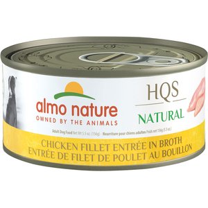 Almo Nature Natural HQS Chicken Fillet Entree in Broth Wet Dog Food, 5.5-oz can, case of 12