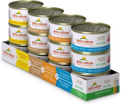 Almo Nature HQS Natural Rotational Diet Chicken & Tuna Selections Variety Pack Grain-Free Canned Cat Food, 2.47-oz, case of 12