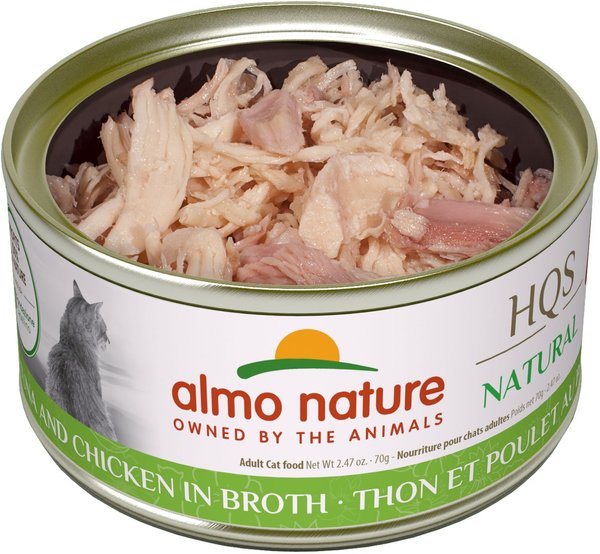 Almo Nature HQS Natural Tuna & Chicken in Broth Grain-Free Canned Cat Food