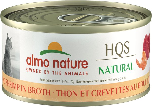 Almo Nature HQS Natural Cat Grain Free Tuna with Shrimp In Broth Canned Cat Food